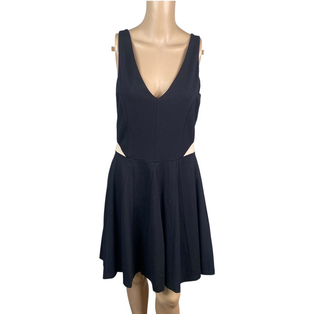 Erin Fetherston Black Fit & Flare Dress 4 Ponte Mesh Insert Coquette Balletcore